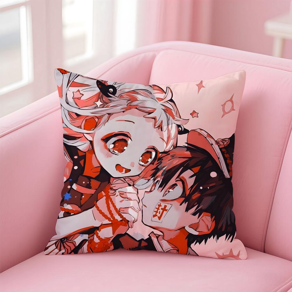 anime fantasy JJibaku SShounen HHanako Cushion Cover Pillow Case Soft Friendly Fabric Concealed Zipper