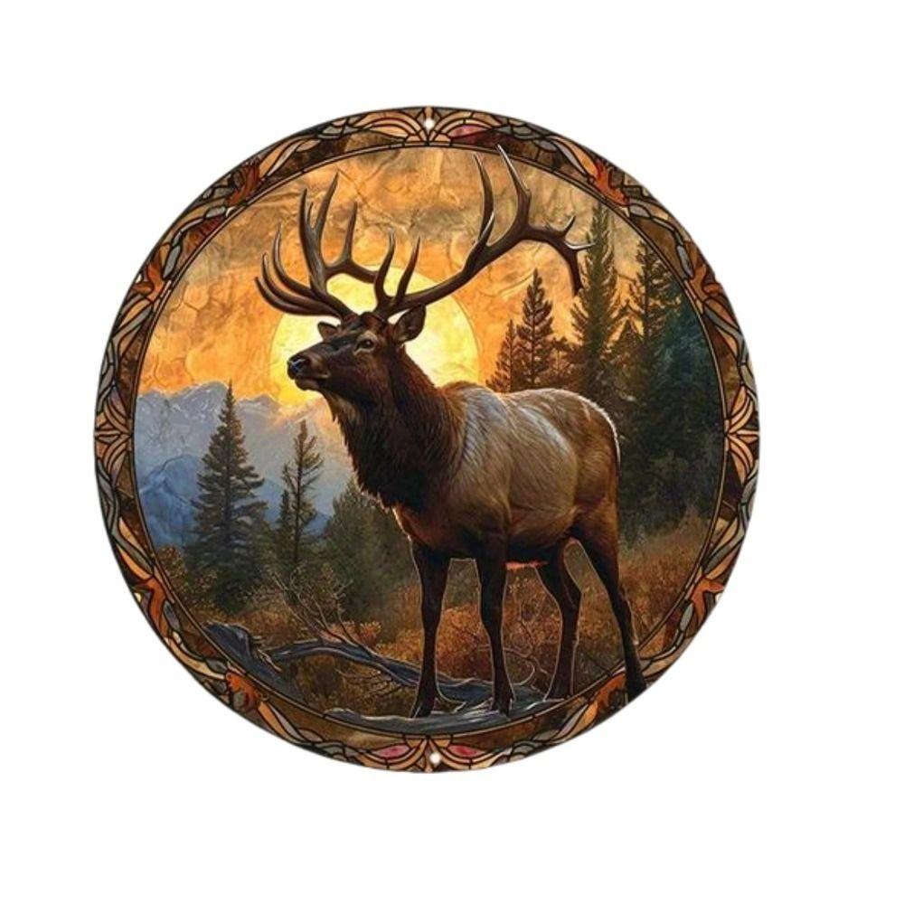 

Винтажная маска-венок Круглая алюминиевая панель Настенное искусство 20x30 см