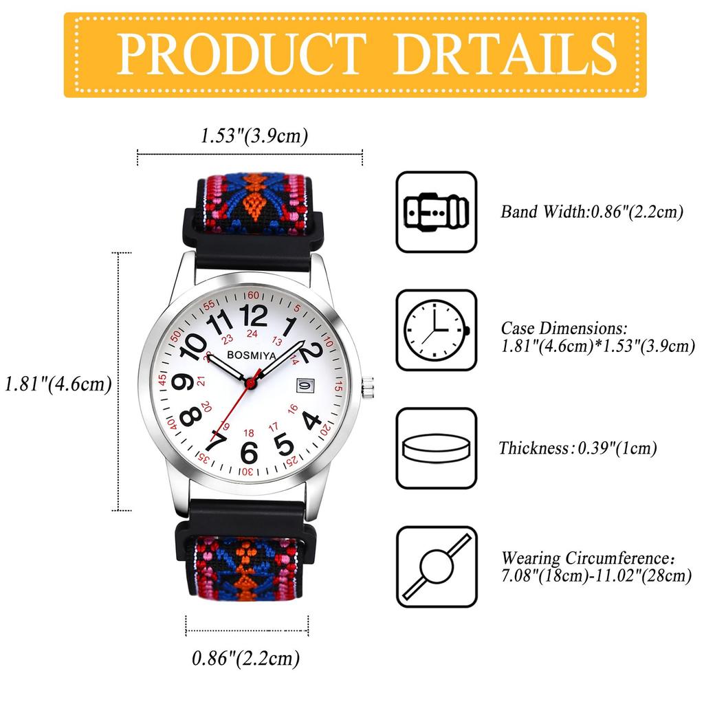 Braided Analog 24 Hour Date Display Adjustable Fashion Watch Boyfriend Gift Men's Wristwatch, Band, Elastic, Waterproof Display, Calendar, Window,