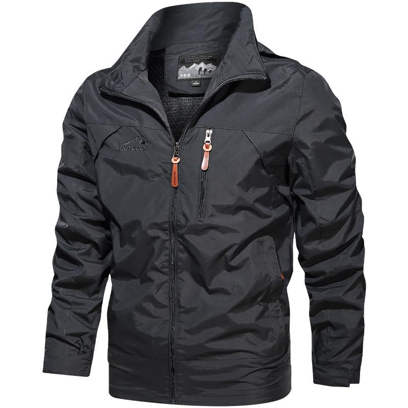 Men Outdoor Jackets Soft Comfortable Breathable Windbreak Solid Color Design Casual Fashion Versatile Autumn Winter Jackets