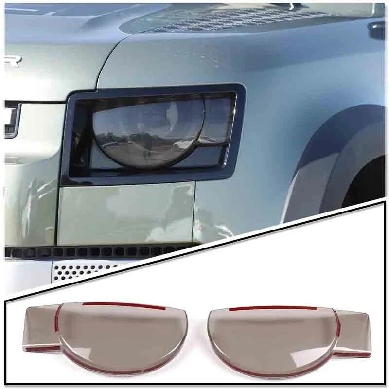 

Автомобильные передние крышки объектива, крышка фары, абажур в виде ракушки для Land Rover Defender 90 110-2023, автомобильные внешние аксессуары Blackened Style