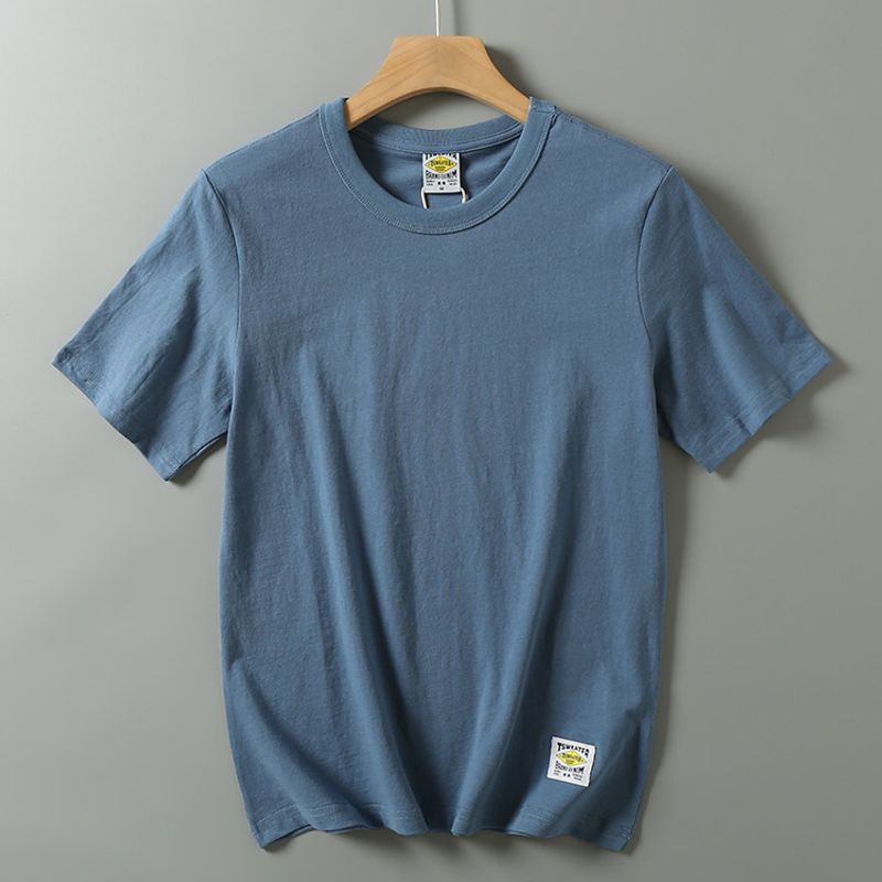 210G Washed Men's Casual Bottoming Shirt Short Sleeve T-shirt