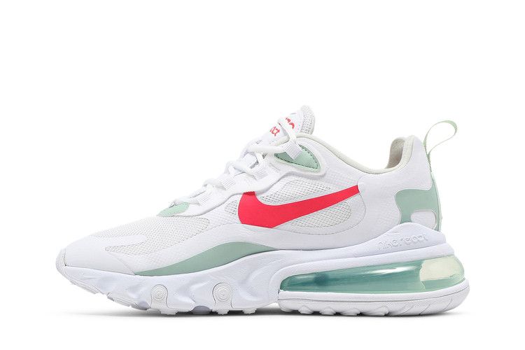 Women's Sneakers Nike Air Max 270 React White Pistachio Crimson (Women's) White/Pistachio Frost/Laser Crimson
