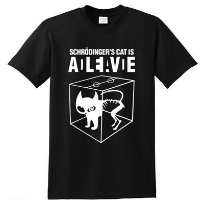 Herren T-Shirt Top Qualität Baumwolle Schrödingers Katze Aufdruck Herren T-Shirt Rundhals Freizeit The Big Bang Theory Herren T-Shirt geometrisch