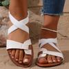 Women Summer Roman Style Beach Sandals Soft Sole Cross Elastic Flat Sandals Casual Outdoor Footwear