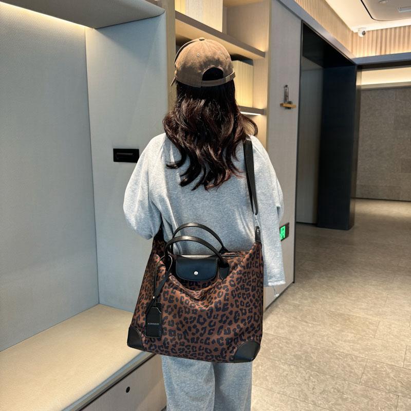 Leopard Print Travel Bag Large Capacity Fashion Handbag Crossbody Business Travel Storage Bag Sports Fitness Bag