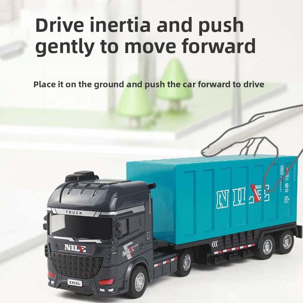 Scale 1:64 Zinc Zinc Alloy Trailer Model Movable Joint Model Vehicles Mini Container Truck Hands-on Ability