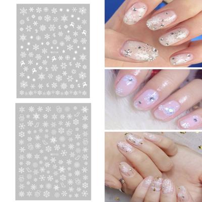 Nagelkunst-Aufkleber Nicht verblassende Paste Einfach selbstklebend DIY Mini Frohe Weihnachten Weißer Schnee Nagelkunst-Abziehbild