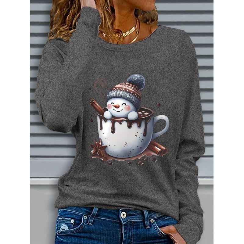 Womens Round Neck Pullover Sweatshirt With 3D Christmas Tree Print Casual Comfort Fit 2025