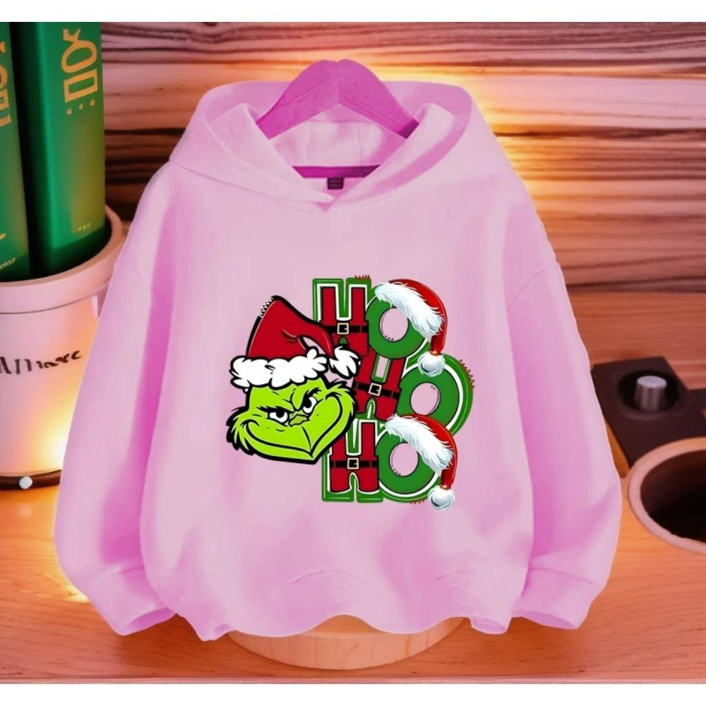 Fashion Men Women's Hoodies Christmas Green Monster Print Pullover Top Cartoon Casual Sweatshirt Kids Hoodies Long Sleeve Clothing