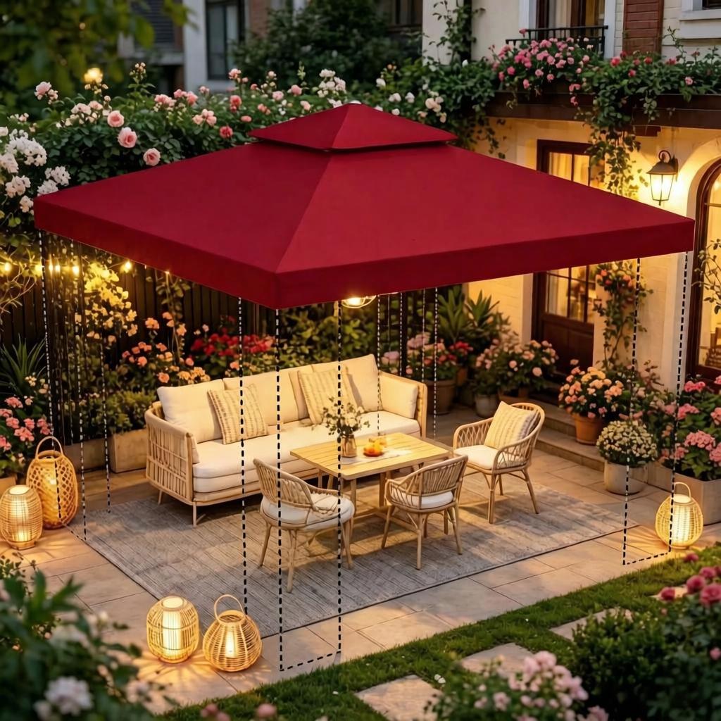 Stylish Replacement Gazebo Top Cover, Replacement Roof, Outdoor Replacement Gazebo Top Cover (Only Replacement Gazebo Top Cover)