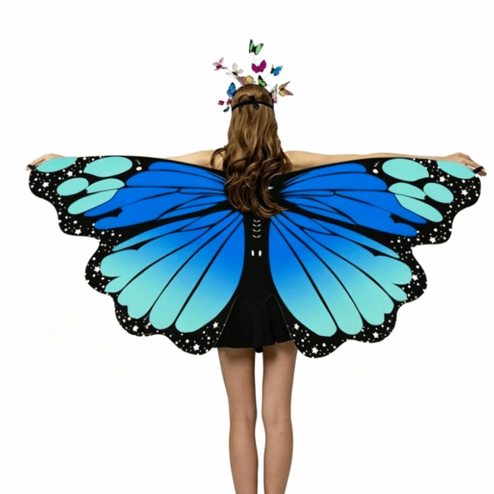 Lightweight Fairy Wing Cape Colorful Halloween Costume Additions Butterfly Wings Shawl Women