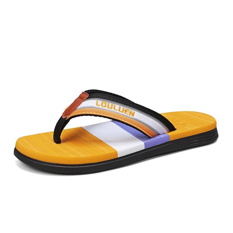 

Men s flip-flops summer new non-slip outer wear thick-soled sandals beach shoes trendy casual large-size slippers 45