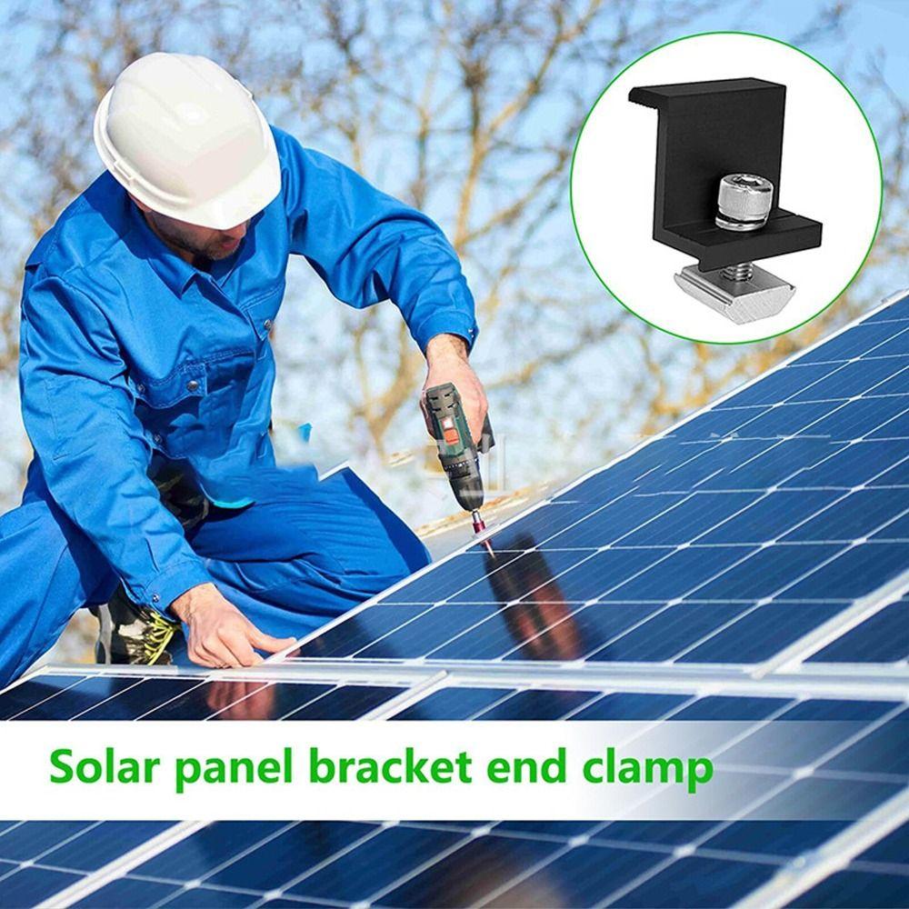 30mm/35mm/40mm/45mm Solar Module Holder Adjustable Bracket Mounting Rail Solar Panel Clamps Middle Clamp PV Solar Module Fixings