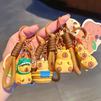 Porte-clés mignon petit capybara, pendentif sac, pendentif clé de voiture tendance pour femme