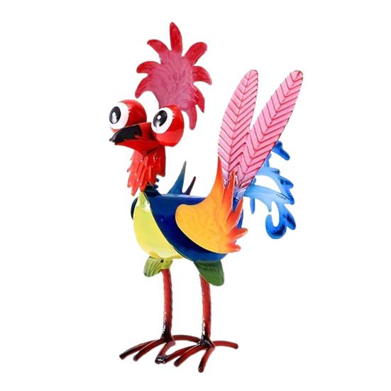 

Статуя железного петуха, расписанная вручную, садовые украшения в виде петуха, красочная фигурка петуха, дворовое искусство красный