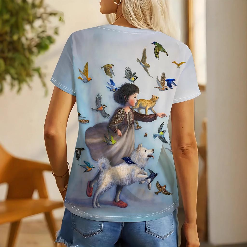 3D printing and dyeing T-shirt women's top