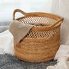 Handwoven Rattan Laundry Basket with Breathable Open Weave, Multi-Purpose Storage Hamper for Clothes Toys & Magazines