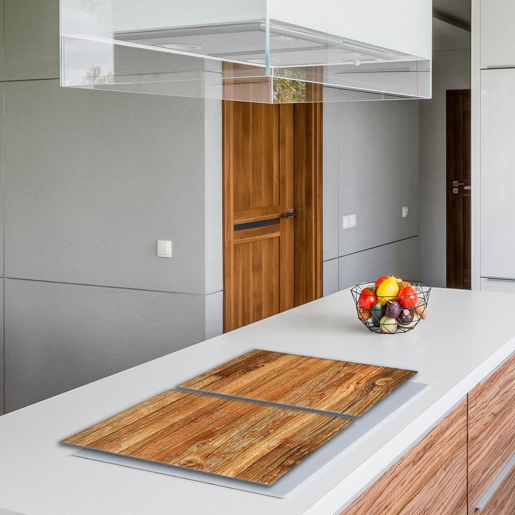 Plaque de protection en verre pour cuisinière 2x40x52 Bois