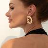 Irregular Liquid Ring Geometric Stud Earrings Female, Simple Temperament Pleated Ins Wind Ear Jewelry
