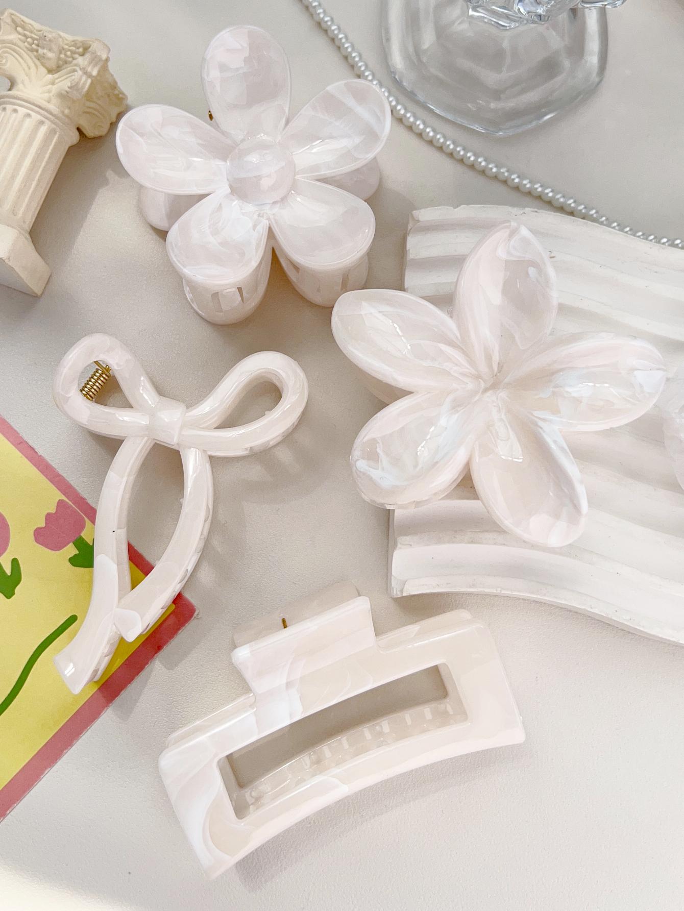 

4 шт. Летние большие заколки-крабы для волос, аксессуары для волос в виде бабочек для женщин, девочек, модный цветочный головной убор, нескользящая заколка-краб