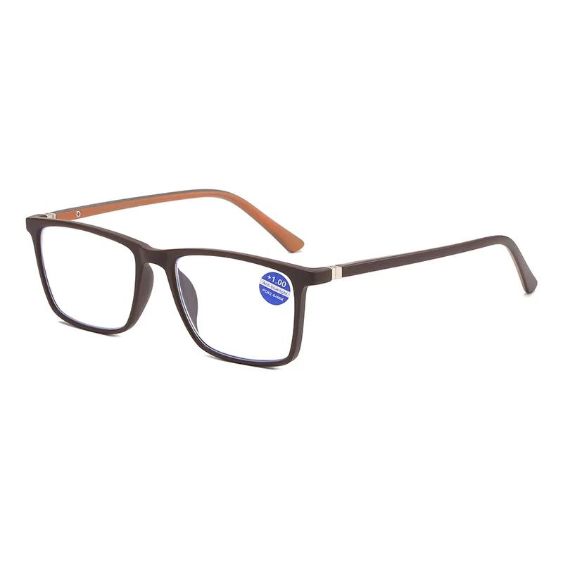 

Ультралегкие модные квадратные очки для чтения с защитой от синего света для мужчин, очки для чтения высокой четкости с защитой от синего света для пресбиопии 4.0