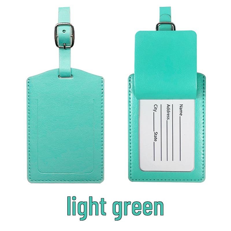 Metal Buckle Boarding Pass and PU Leather Luggage Tag with Hot Stamped Paper Card