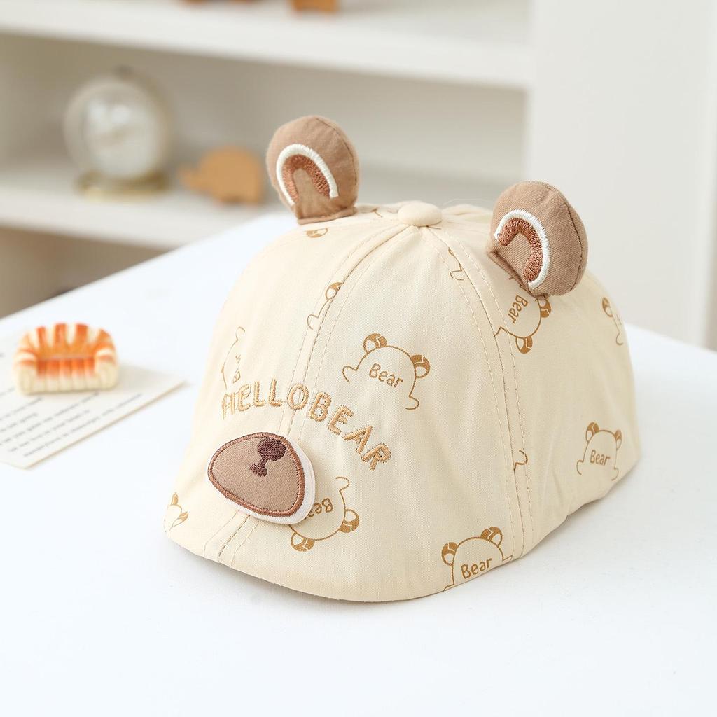 Chapeau de Soleil Bébé Ours Printemps/Été - Casquette Beret Mignonne Dessinée pour Bébés et Tout-Petits