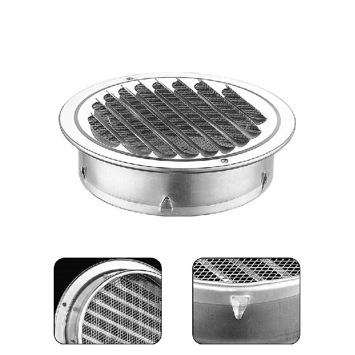 Griglia di Ventilazione Rotonda in Acciaio Inossidabile 70-300mm Strumento di Ventilazione per Condotti a Muro Esterno Copertura Antivento per Parete Esterna Ventilatore di Scarico