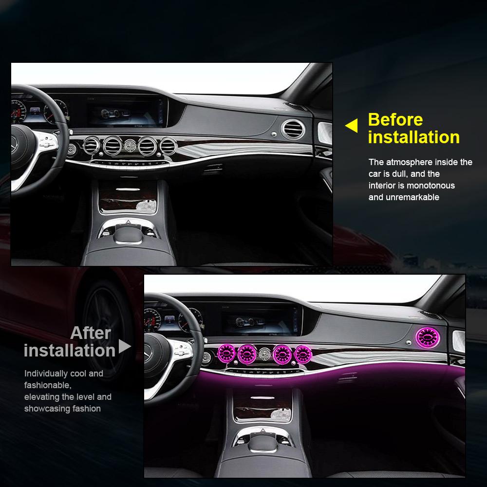RGB Car Control S-CLASS(W222) 7 Colors 64 Colors For Mercedes Benz 2014-2017 2018-2020 LED Turbine Air Vents Atmosphere Lights