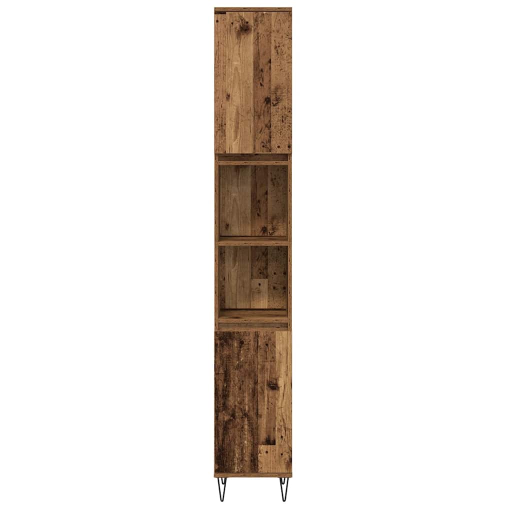 Bathroom Furniture Set with Shelf 3 pcs Reclaimed Wood Look Wood Based Material