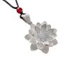 Silver-Plated Brass Lotus Pendant Necklace - Retro Ethnic Style Jewelry