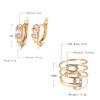 Luxury Square Natural Zircon Earrings Ring For Women Fashion  Rose Gold Earring Ring Wedding Statement Jewelry
