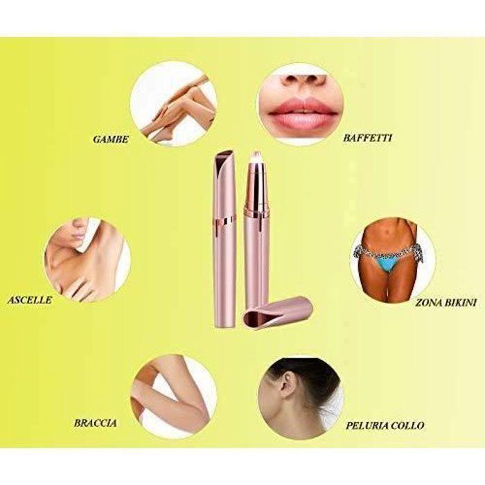 Flawless Brows Épilateur sourcils pour femme, rasoir électrique poils duvet visage, sans douleur