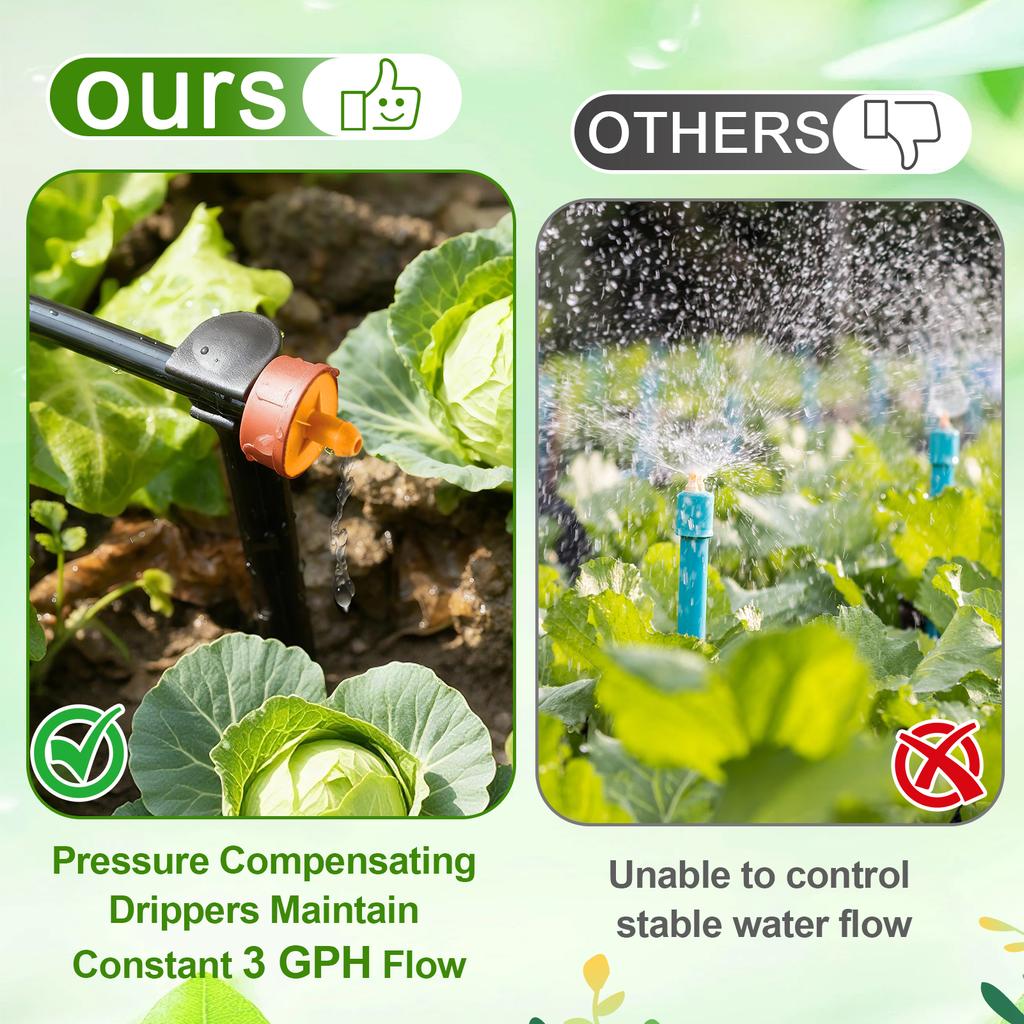 50Pcs 12L16L Steady Flow Dripper Pressure Compensation Drip Emitters Garden Agriculture Greenhouse Drip Irrigation Nozzle