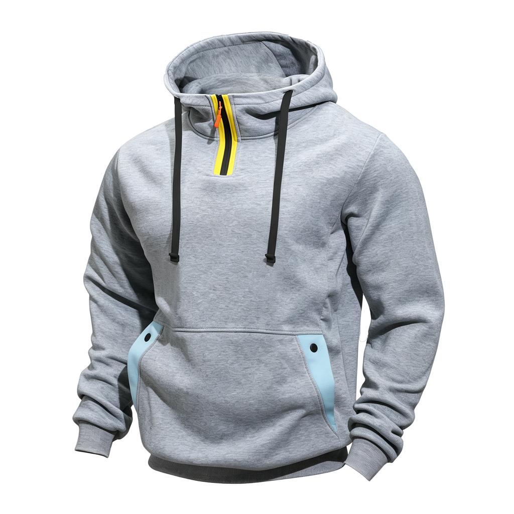 Men's Casual Loose Fit Color Block Hoodie for Fall and Winter Everyday Wear