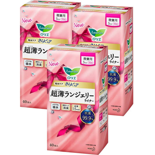 

Bulk Purchase: Laurier Sara Pure Ultra-Thin Lingerie Liner, 5cc, 120 Sheets (40 Sheets x 3)