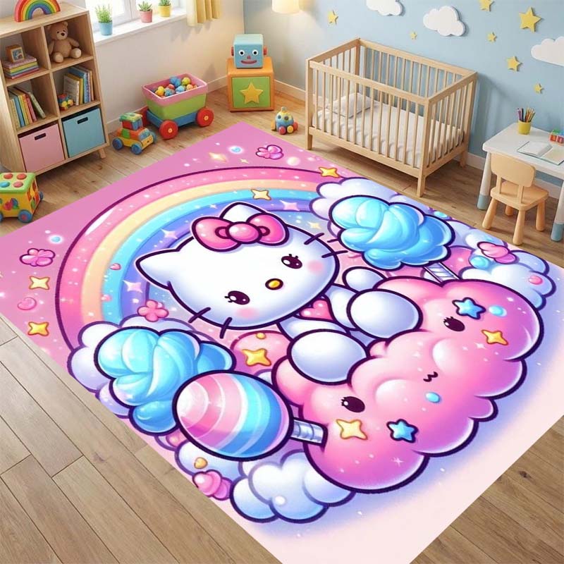 

This adorable 3D Hello Kitty cartoon rug is suitable for bedrooms, living rooms, sofas, and doormat decorations. It s a large, 60x90cm