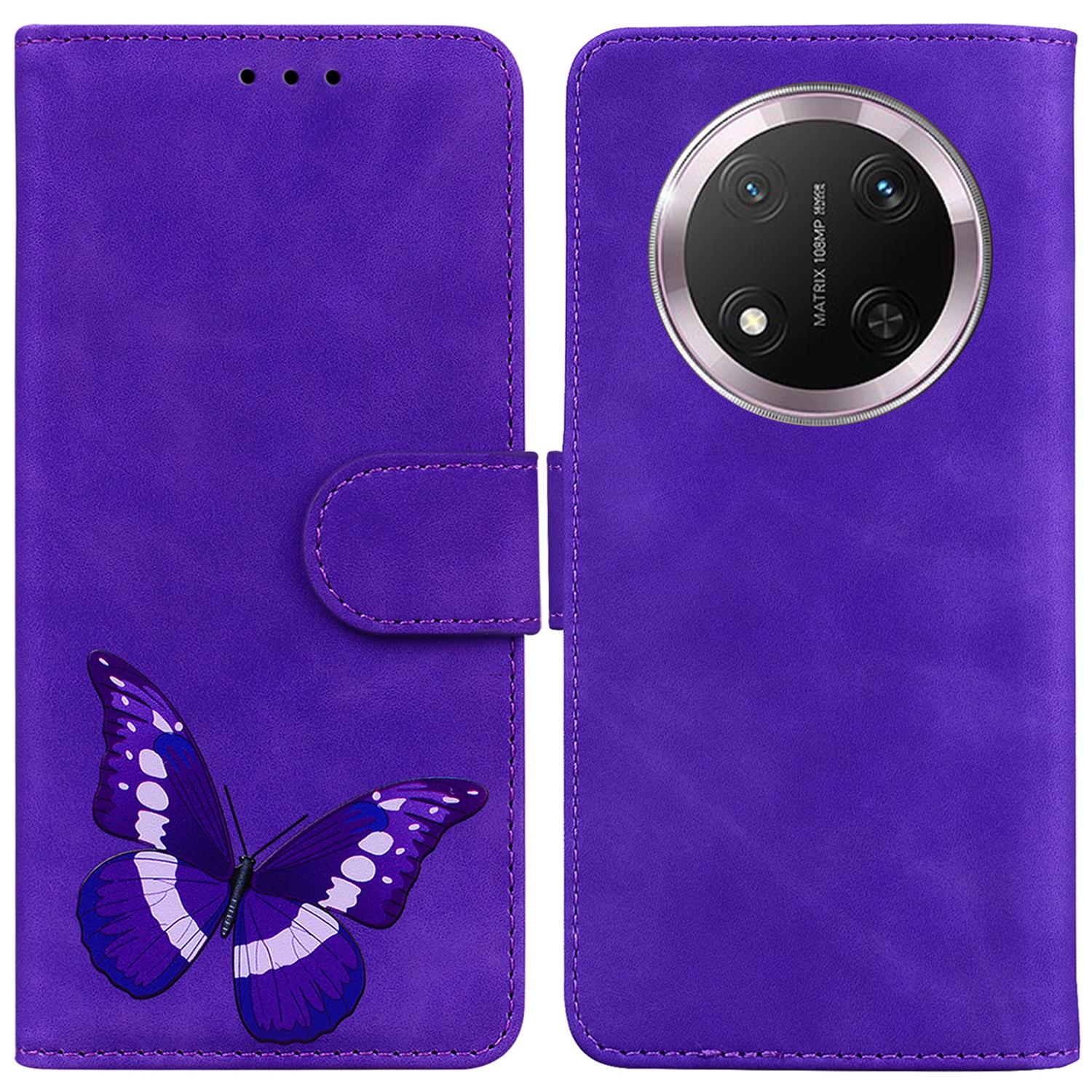 

Для Honor Magic7 Lite 5G/X9c 5G/X60 Pro 5G Чохол-підставка Шкіряний чохол для телефону з принтом метеликів F