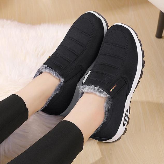 Zimní plus sametové tlusté bavlněné boty – teplé a pohodlné boty do sněhu pro ženy středního a staršího věku