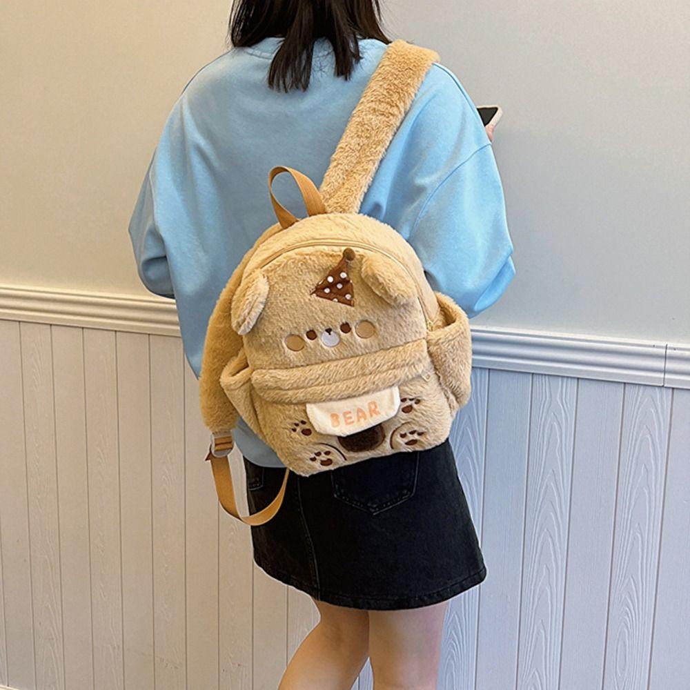Adjustable Straps Cartoon Little Bear Backpack Creative Animal Shoulder Bag  Gift