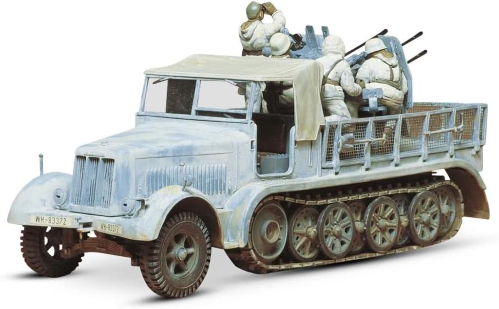 Tamiya 1/35 Military Miniature Series No. 50 German Army 8-Ton Half-Track with Quadruple Anti-Aircraft Guns Plastic Model Kit 35050
