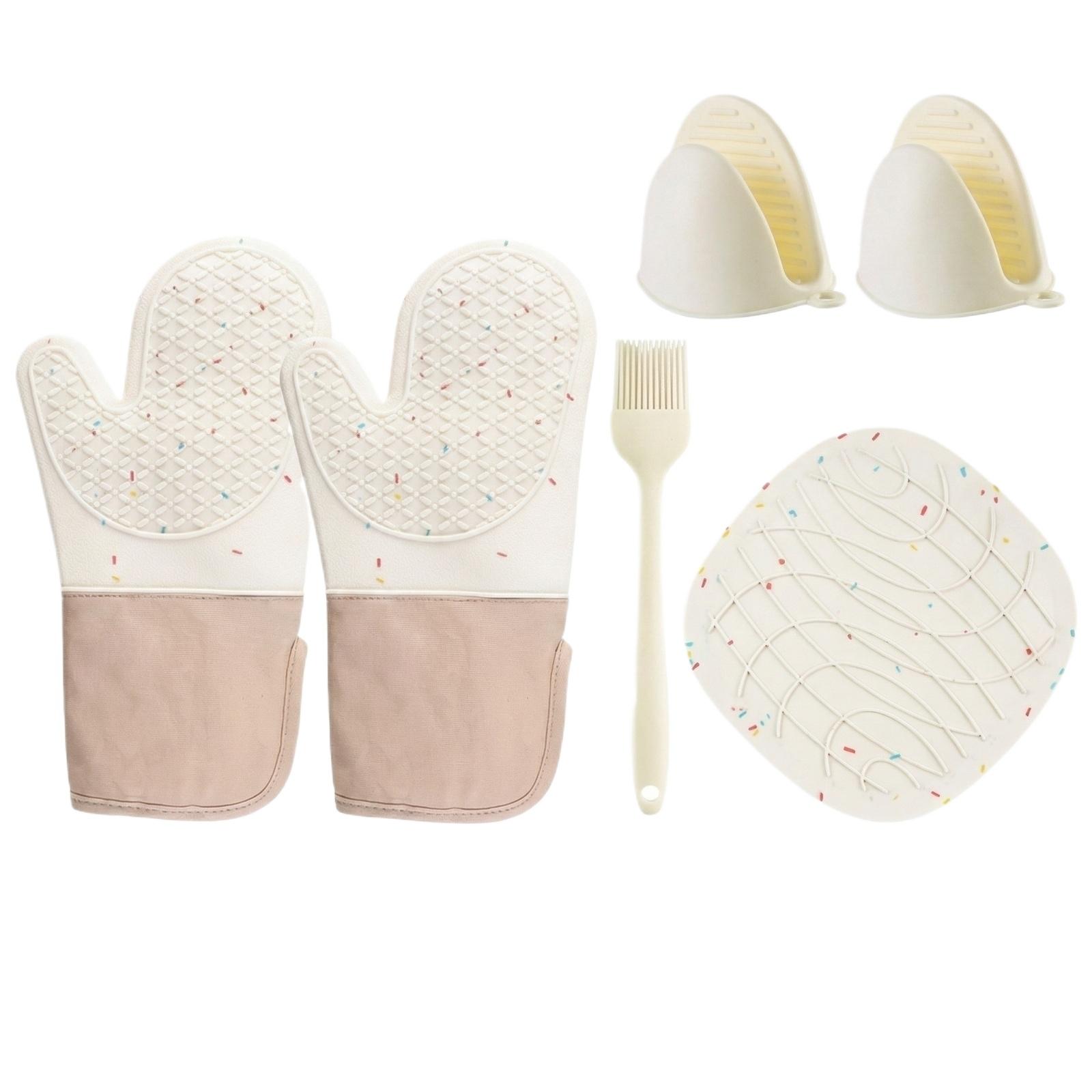 Extended Oven-Baking Silicone Heat-Resistant Gloves One Size