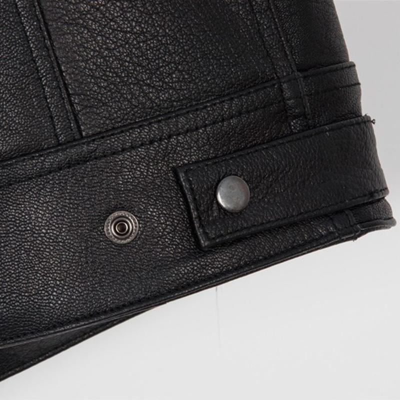 Gilet da uomo Gilet nero per abbigliamento Gilet da uomo in pelle PU Gilet con colletto alla coreana senza maniche per abbigliamento da uomo