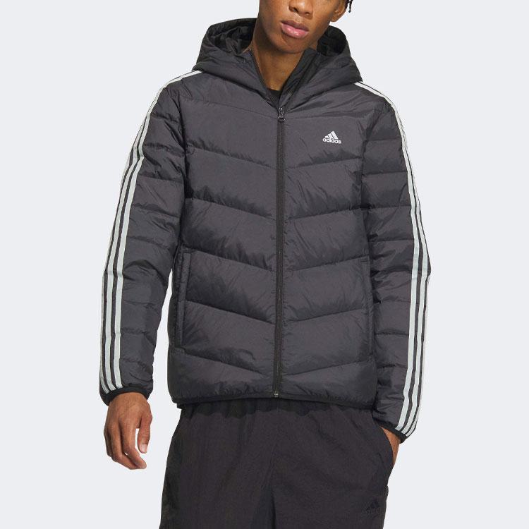 Adidas Sport Performance Colorblock Long Sleeve Hooded Down Jacket Men Outerwear Black IK7601
