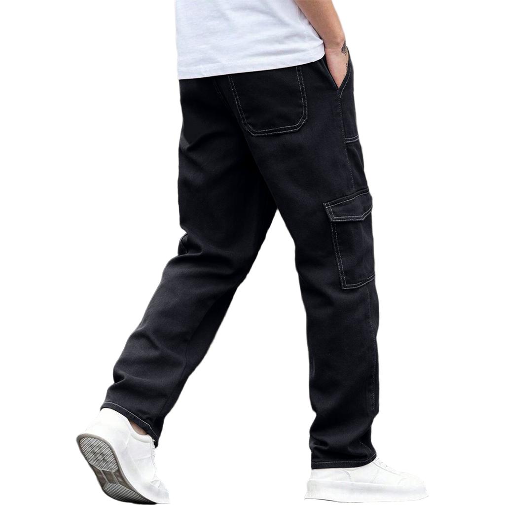 Men's Baggy Pants Casual Wide Leg Cargo Pants Elastic Waist Designer Streetwear Trousers