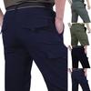 Men Solid Color Quick Dry Thin Multi-pocket Long Cargo Pants Outdoor Trousers