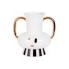 Advanced Striped Dual Ear Ceramic Vase, Cartoon Clown Face Vase, Living Room Flower Arrangement, Room Aesthetic Decoration