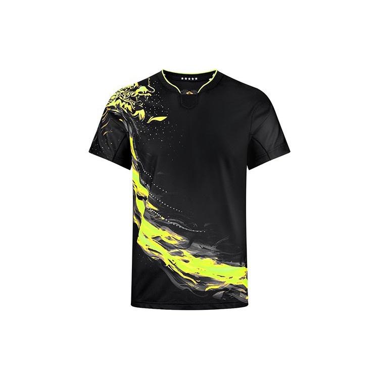 Li-Ning Fast-Dry Table Tennis Dragon T-Shirt Black Yellow Men s AAYR357-2 S