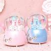 Fairytale Castle Crystal Ball Enchanted Carriage with Glittering Snowfall Music Box Christmas Decorations